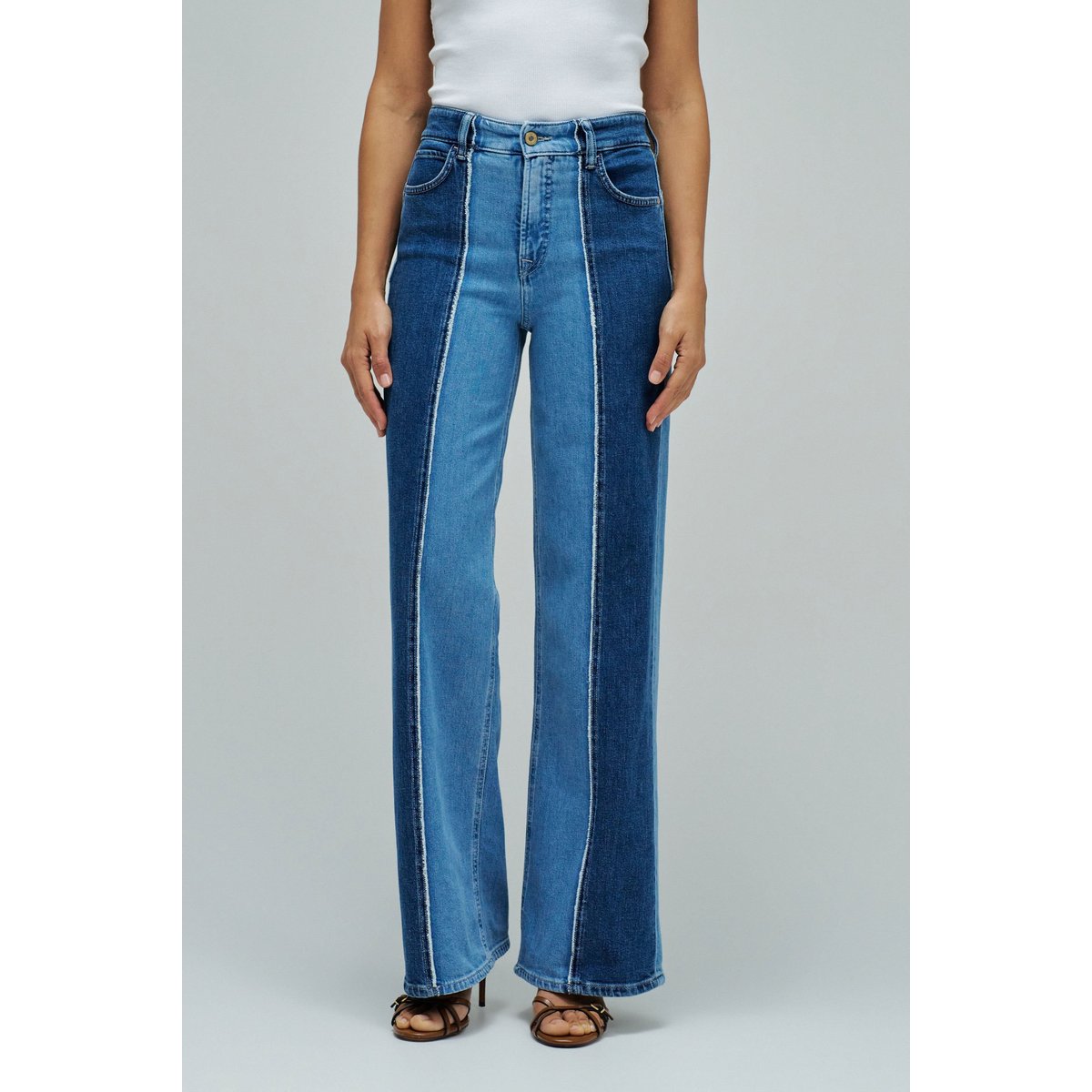 JEAN FAITH PUSH IN WIDE bleu, SALSA JEANS