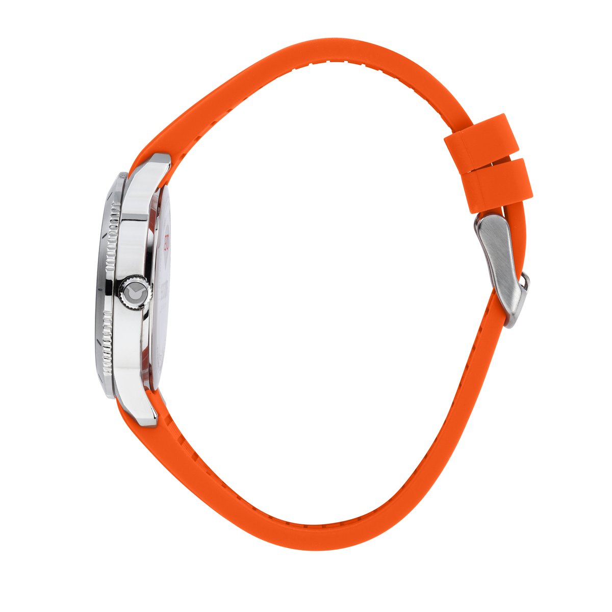 Montre analogique en acier, silicone 270 orange, SECTOR NO LIMITS