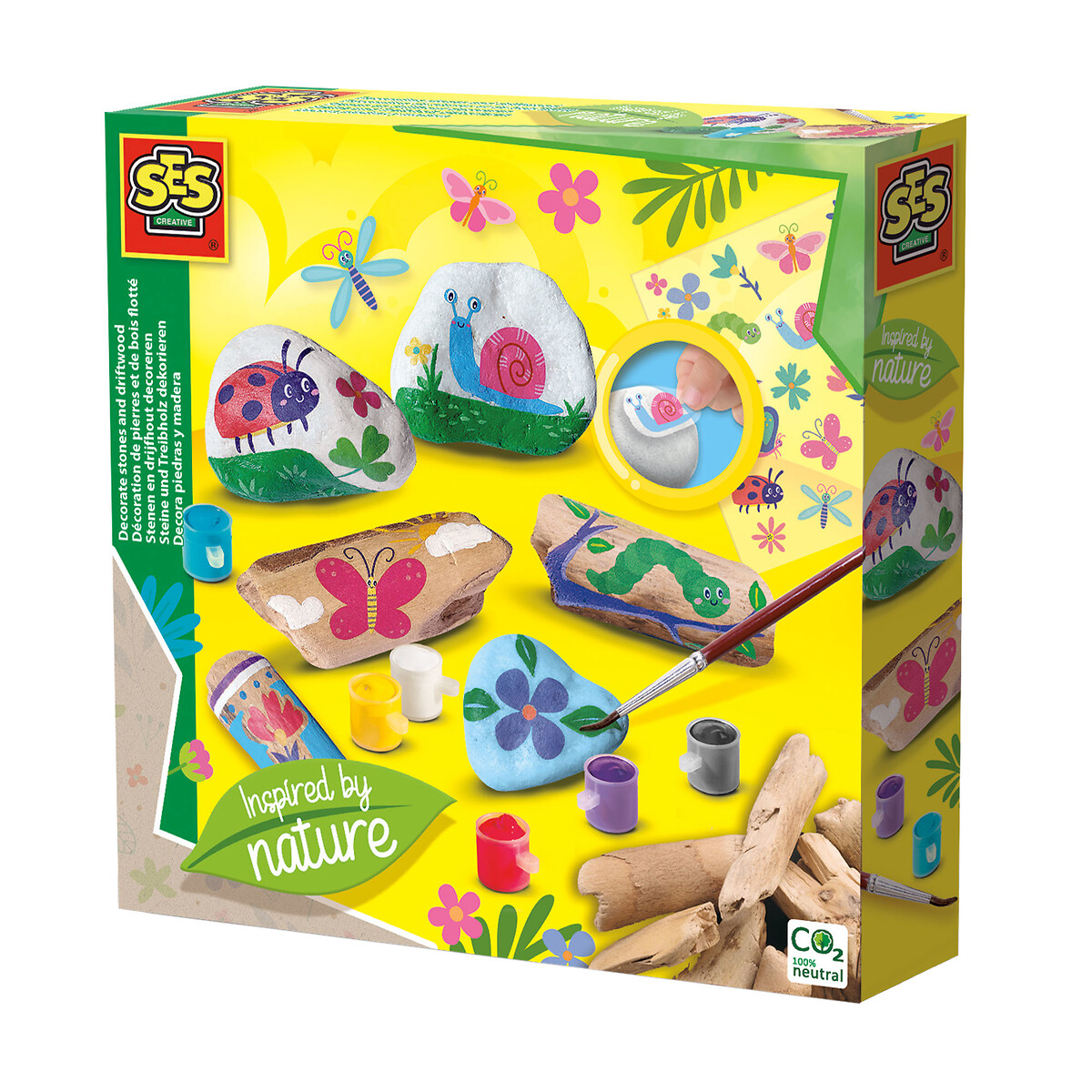 Brinquedo "Pintura de pedras e paus de madeira", SES multicolor, SES