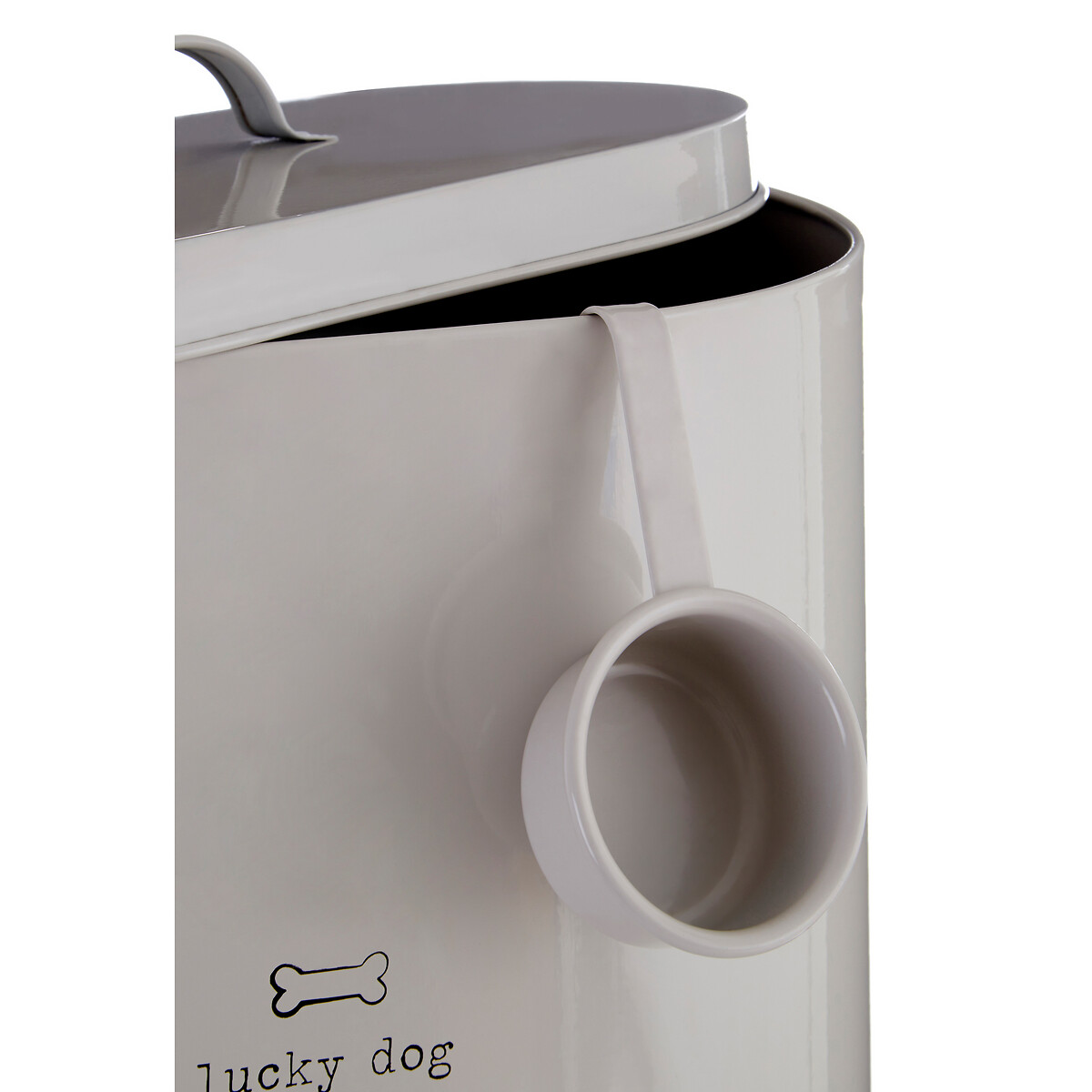 Adore Pets Bin With Spoon, 6.5Ltr Dog Food Storage - Natural beige, SO'HOME
