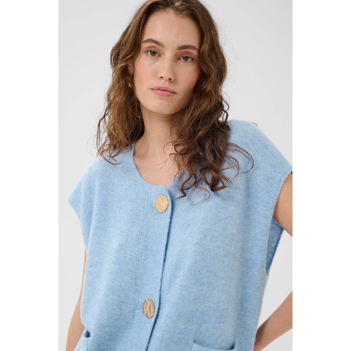 Pullover tricoté bleu cashmere blue melange, CULTURE