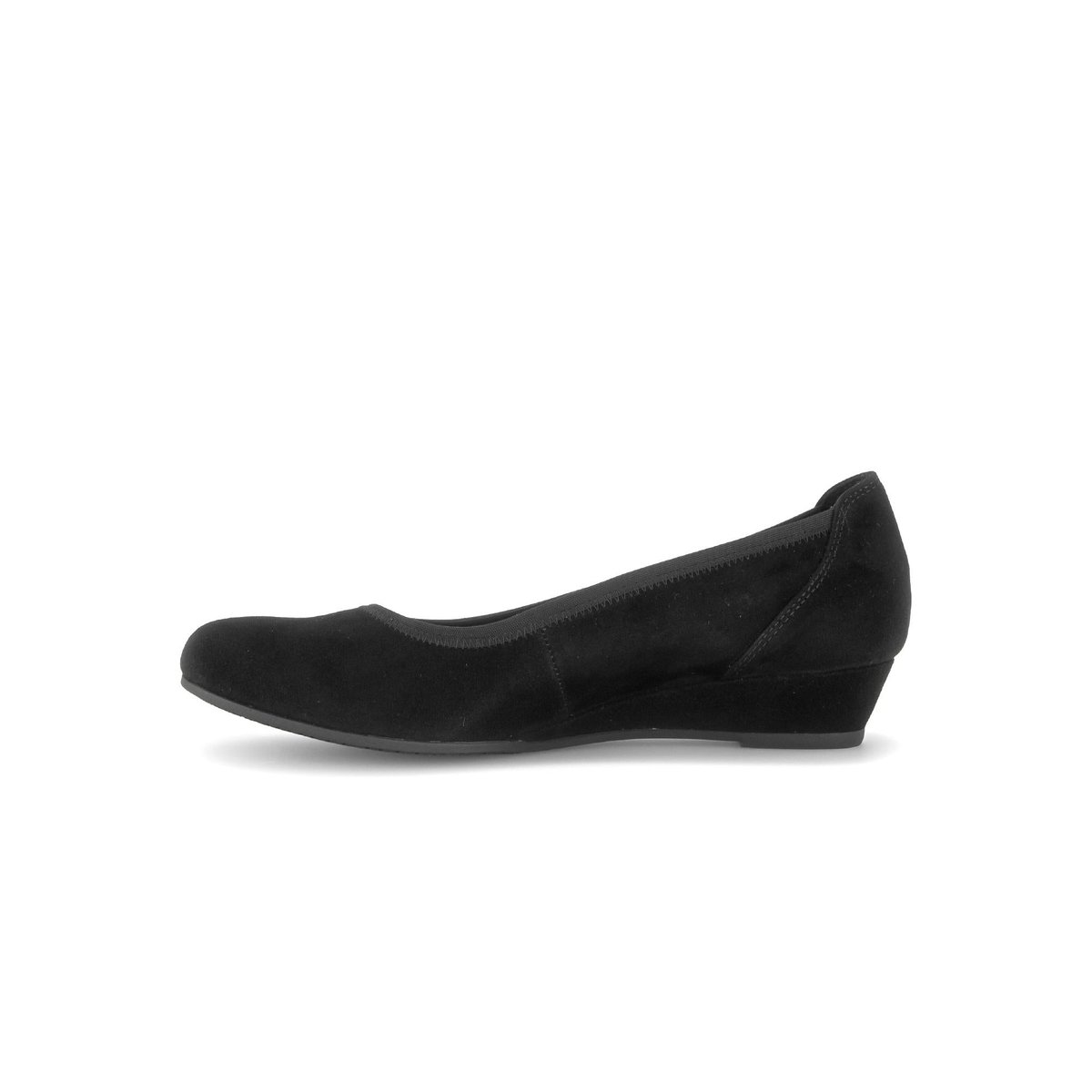Ballerines en cuir à talon compensé noir velours, GABOR