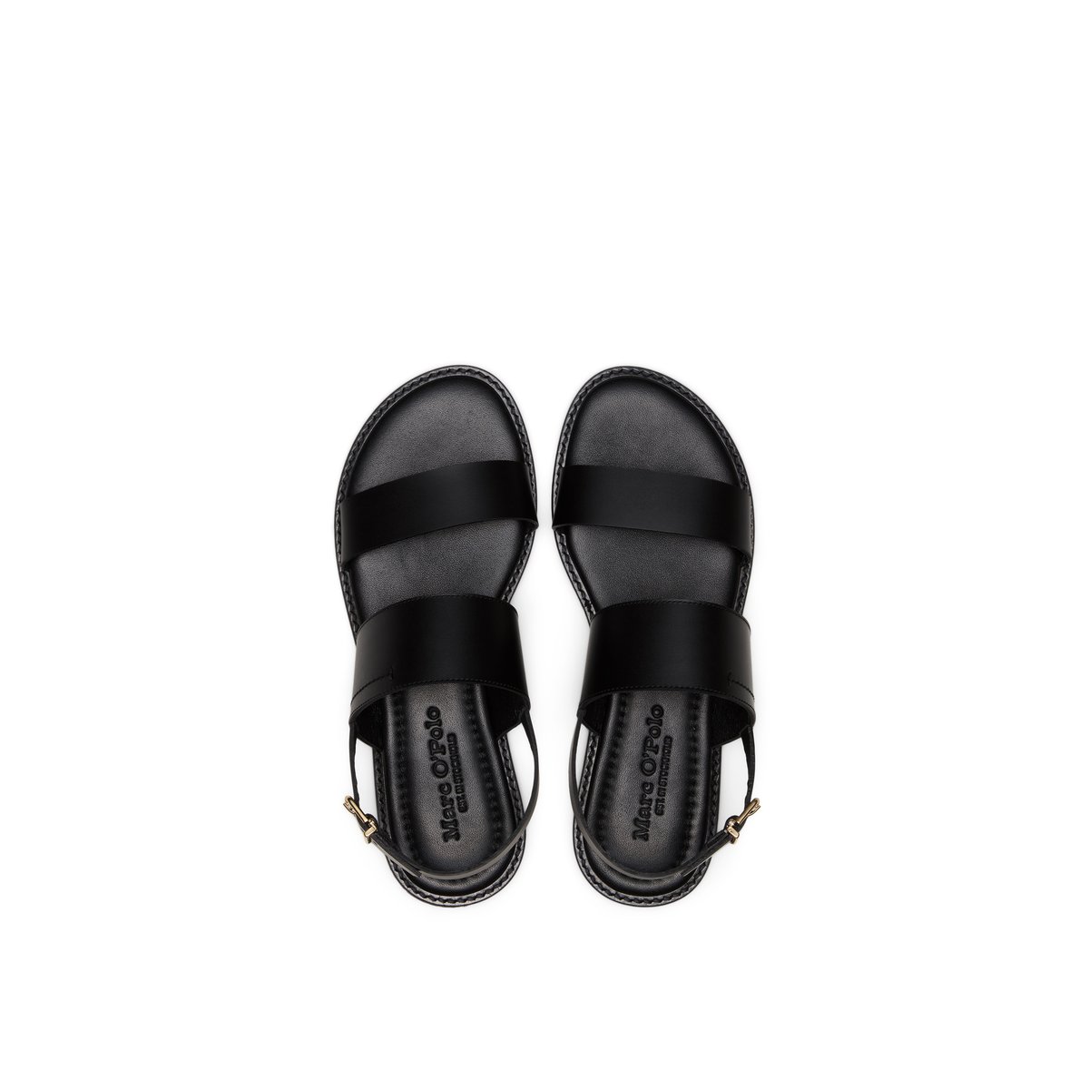 Sandale modèle Babette en cuir de vache noble schwarz, MARC O'POLO