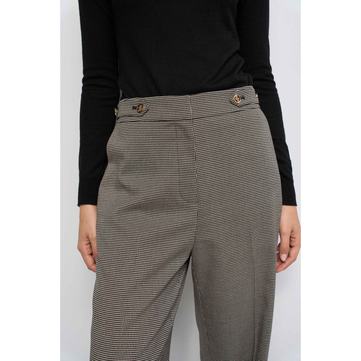 PANTALON À CARREAUX JAMBE STRAIGHT noir, SALSA JEANS