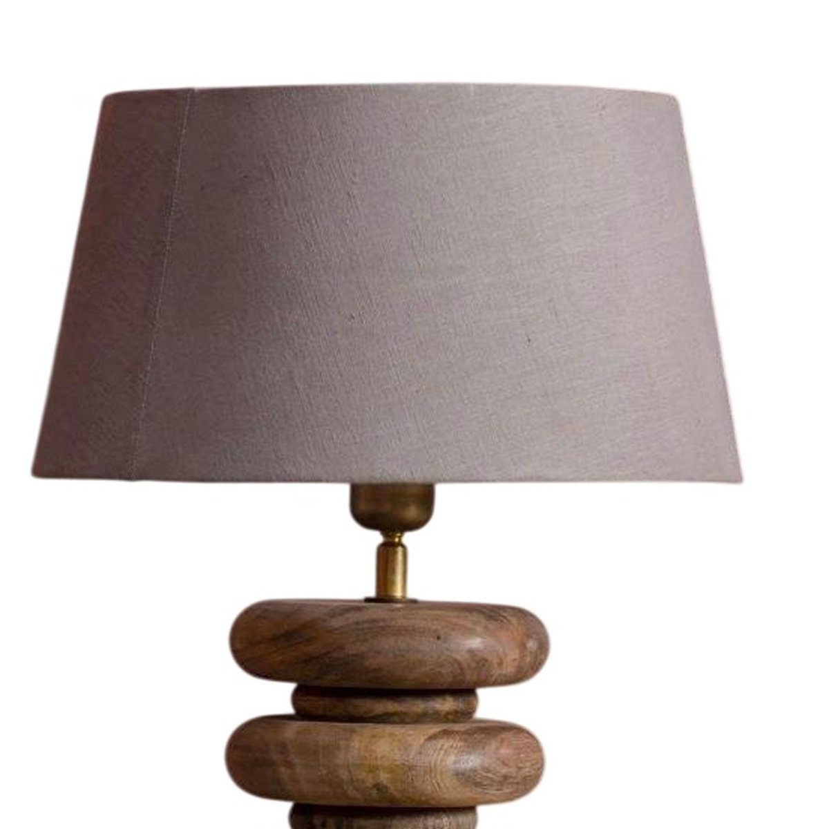 Lampe à poser en bois de mangue et abat-jour gris 34x34x53cm bois, WADIGA