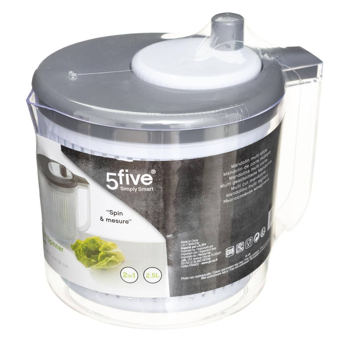 Essoreuse à salade ronde POLY gris, 5FIVE SIMPLY SMART