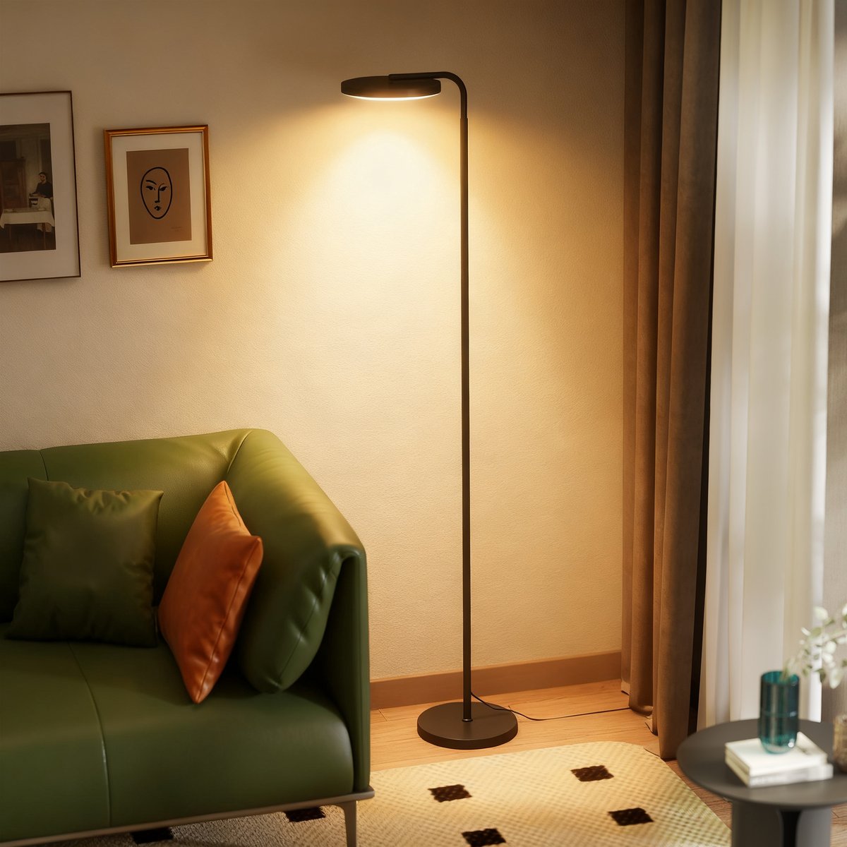 Lampadaire Acier Noir noir, HOMCOM