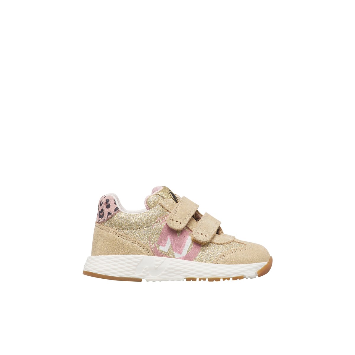 Sneakers en cuir et tissu JESKO 2 VL. platine-blanc-rose, NATURINO