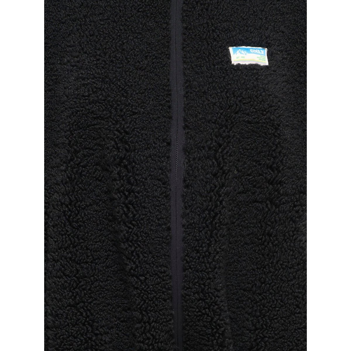Manteau sherpa à capuche noir, ONLY