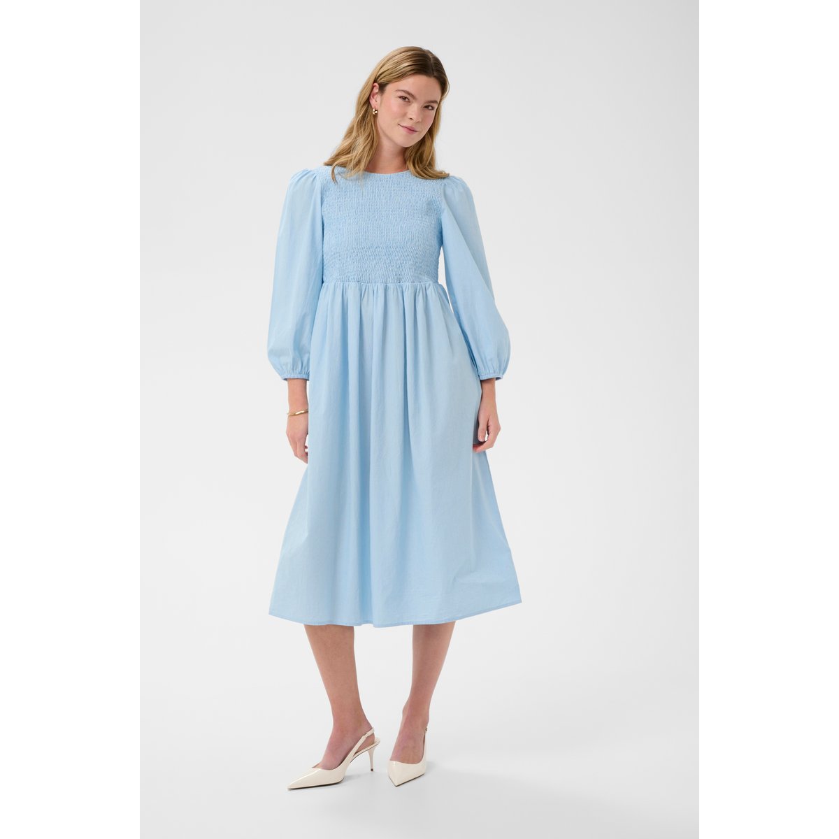 Robe blanc bleu white blue stripe, KAFFE