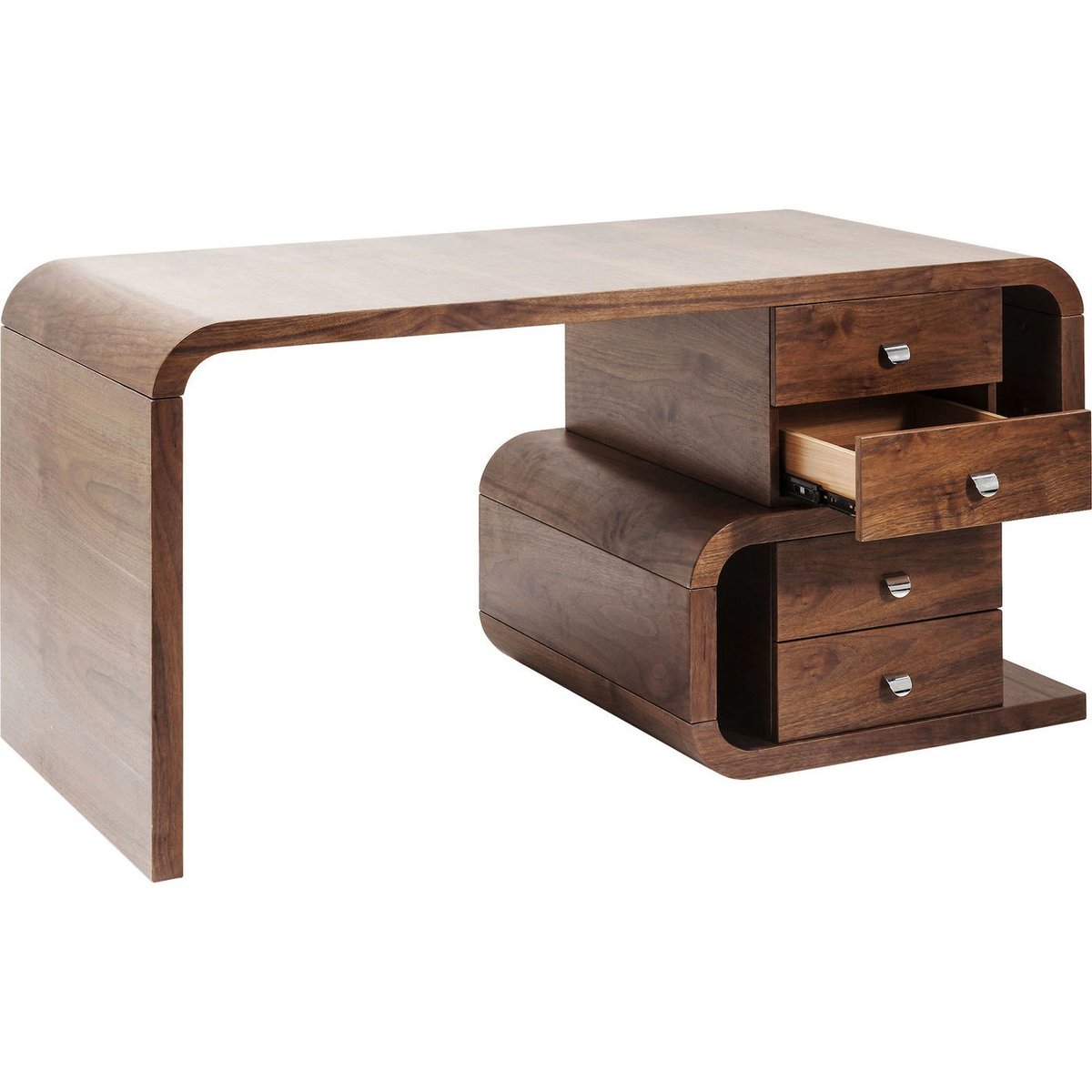 Bureau 4 tiroirs, SNAKE noyer, KARE DESIGN