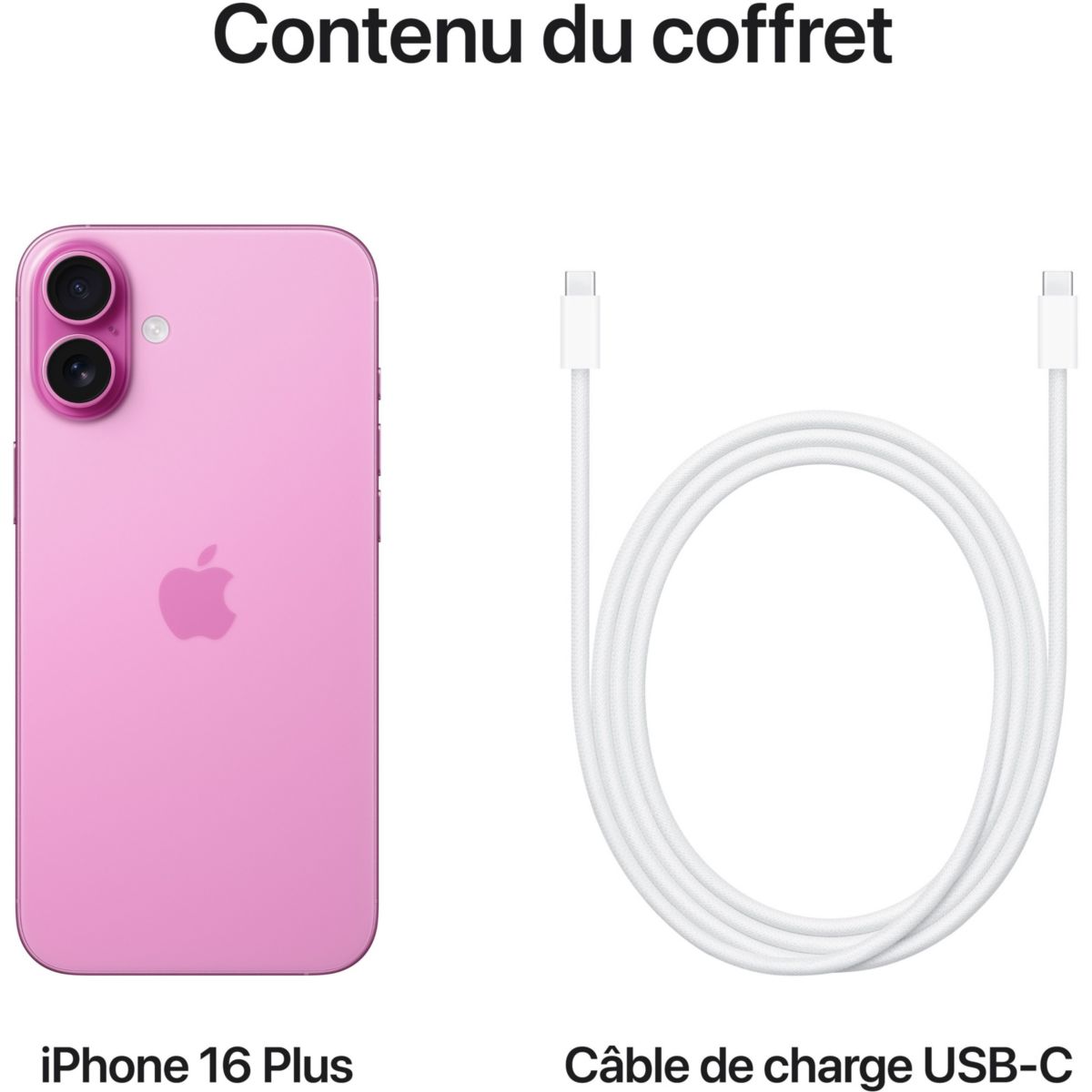 Smartphone iPhone 16 Plus 5G 256Go Rose couleur unique, APPLE
