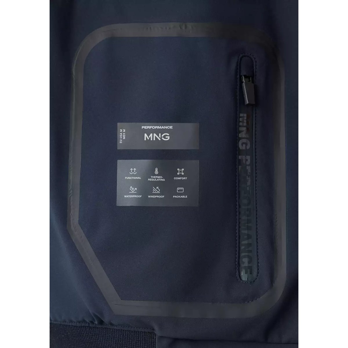 Veste bomber déperlante thermorégulatrice bleu nuit, MANGO MAN