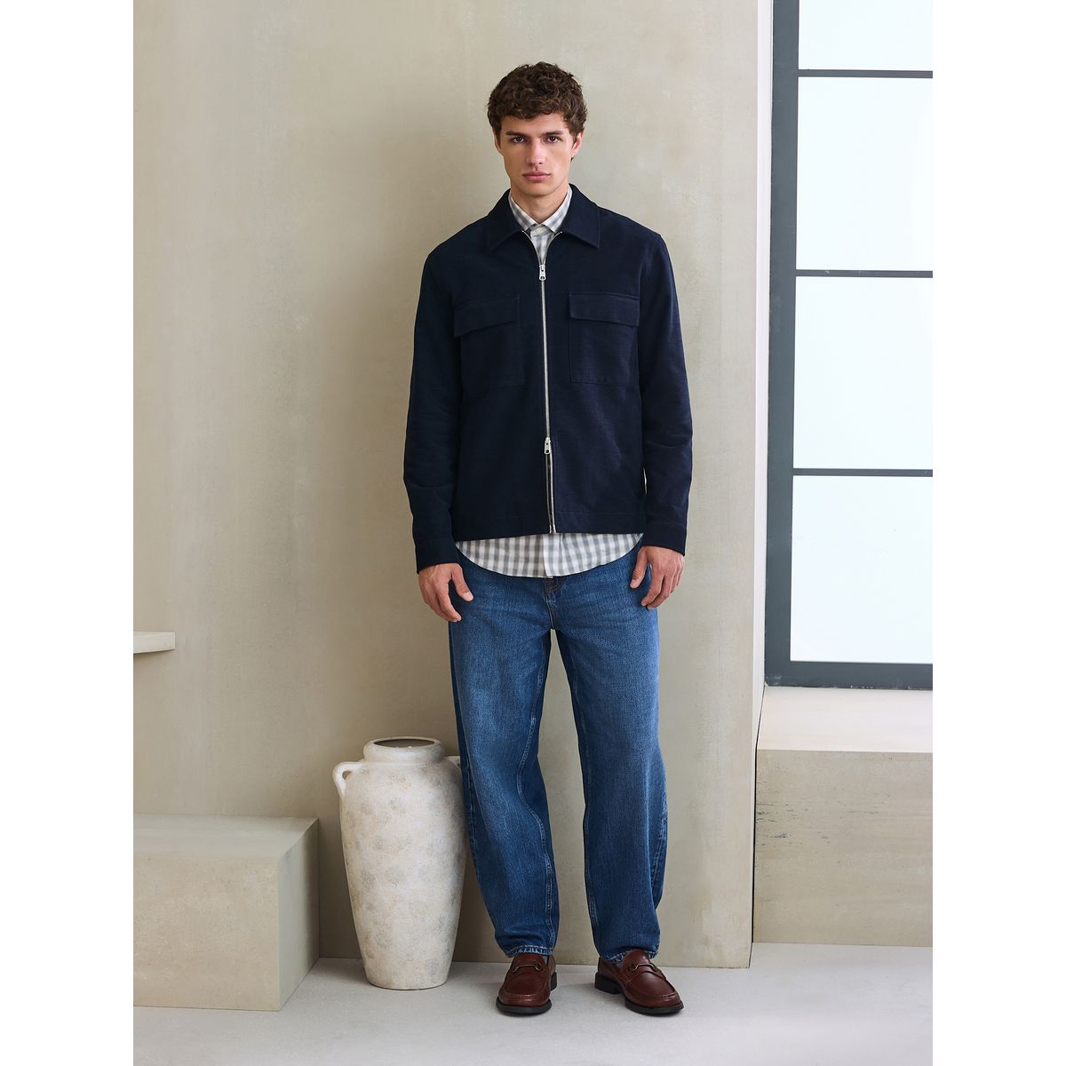 Veste-chemise velours côtelé n. premium bleu marine, NEXT