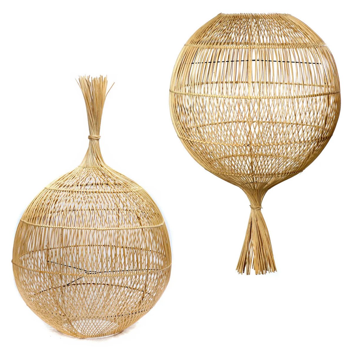 Lampadaire en rotin WONTON beige, BAZAR BIZAR