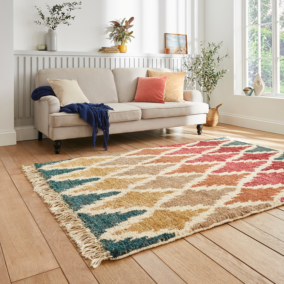 Hand Knotted Rug in 100% Hemp multi-coloured, ÉDITÉ