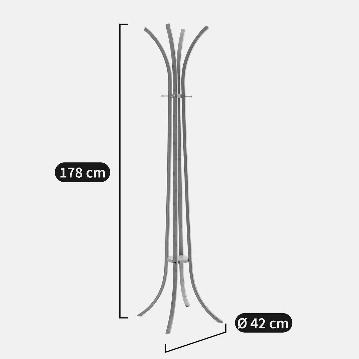 Porte-manteau 4 branches en bambou, Teepi bois clair naturel, SO'HOME