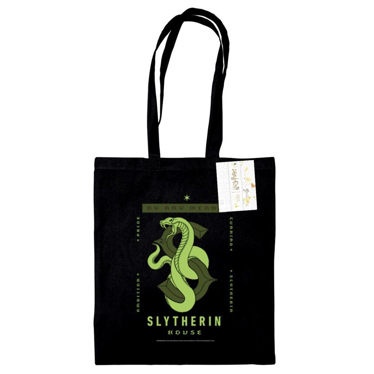 Tote bag motif/style Serpentard noir, HARRY POTTER
