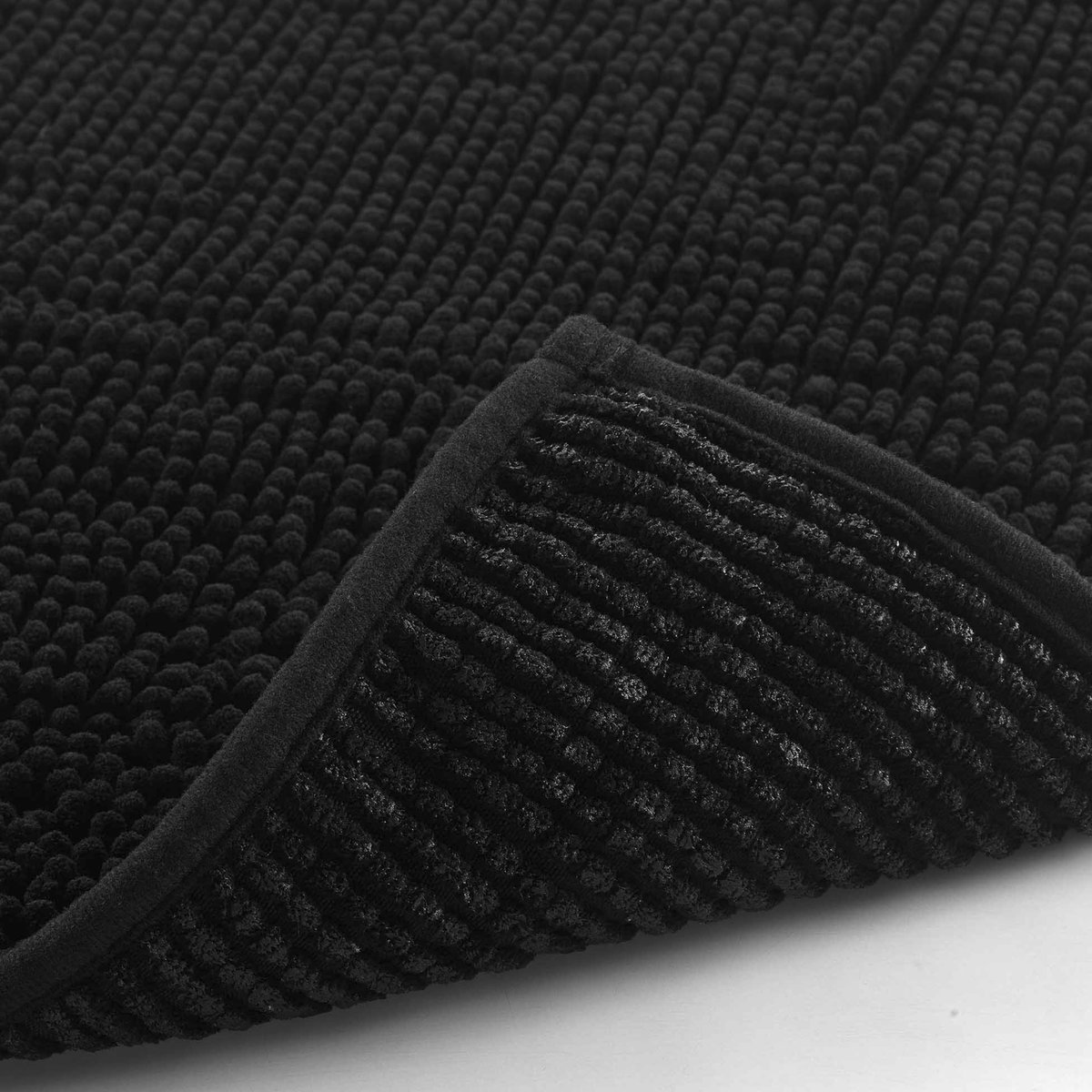 Tapis de bain en microfibre absorbante à picots noir, DOUCEUR D'INTÉRIEUR