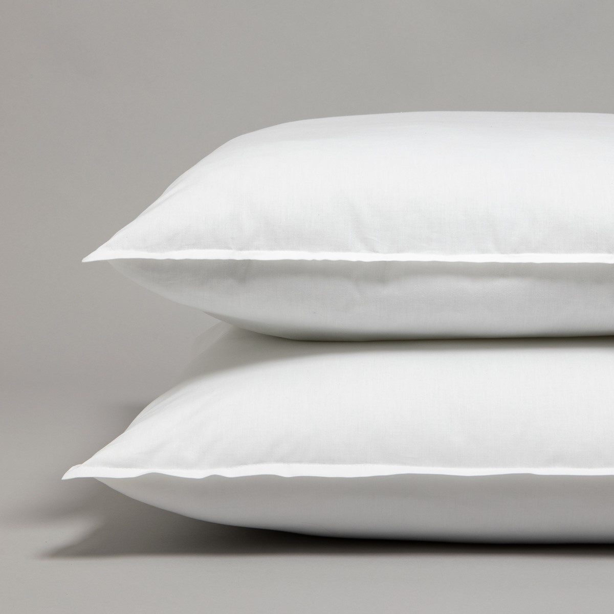 Parure de lit en percale de coton 120 fils- Taies rectangulaires blanc, COTTON & CO