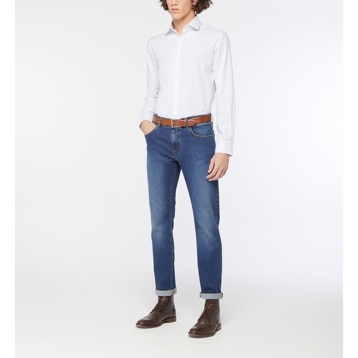 Chemise droite stretch htech blanc, GALERIES LAFAYETTE