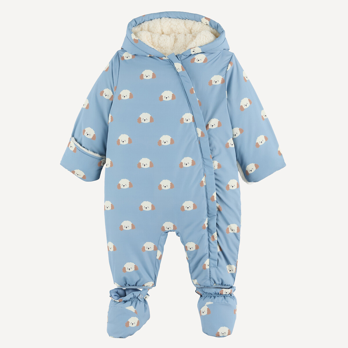 Combipilote à capuche, avec doublure sherpa, imprimé chiens bleu, LA REDOUTE COLLECTIONS