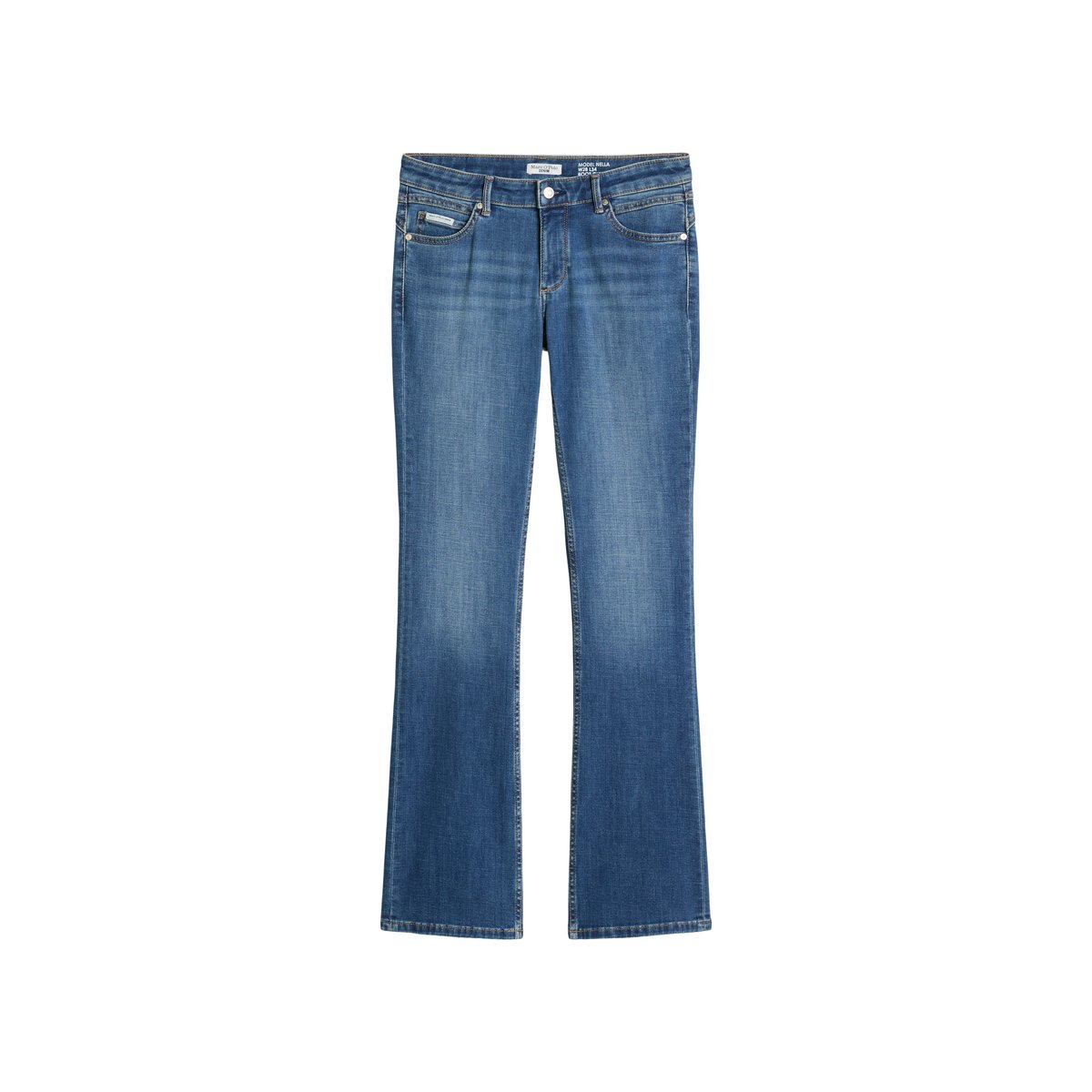 Jeans modèle Nella bootcut en coton bio stretch bleu, MARC O’POLO DENIM