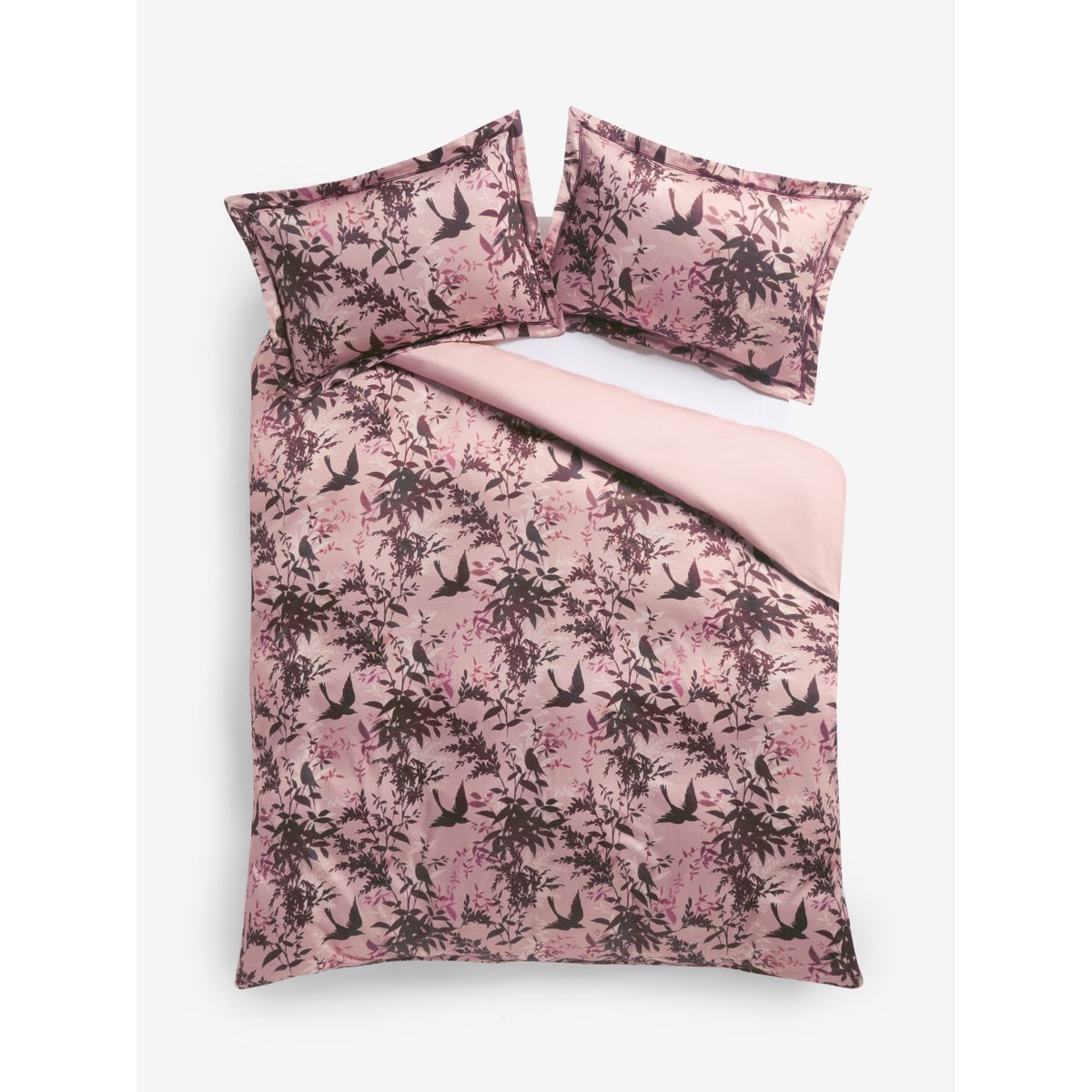 Housse de couette et taie fleurs time travel rose, NEXT