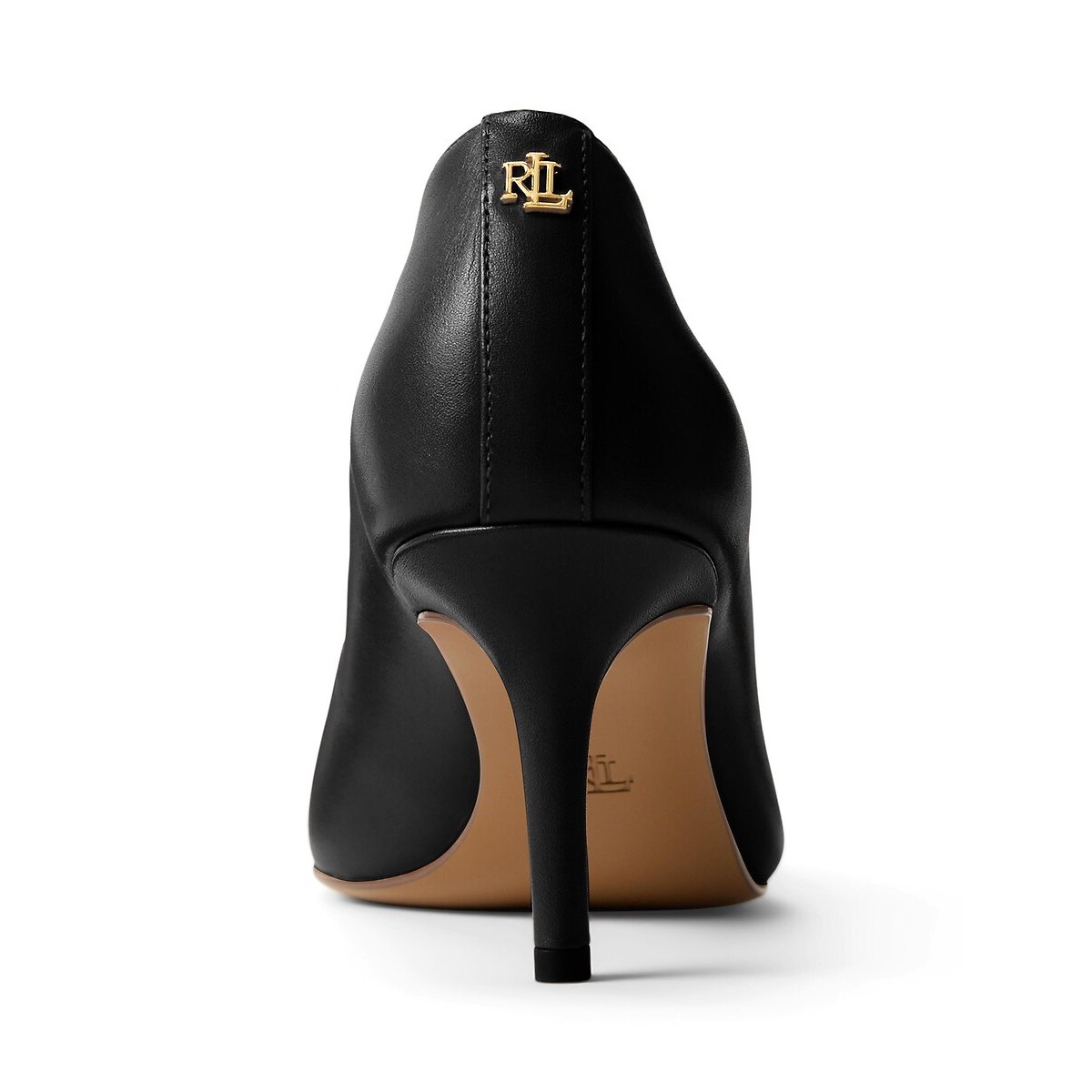 Lanette leren pumps, naaldhakken zwart, LAUREN RALPH LAUREN