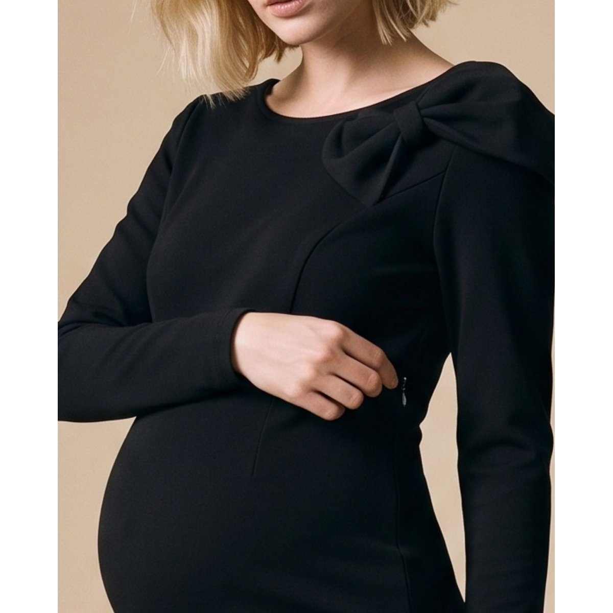 Robe d'allaitement Naia noir, CACHE COEUR