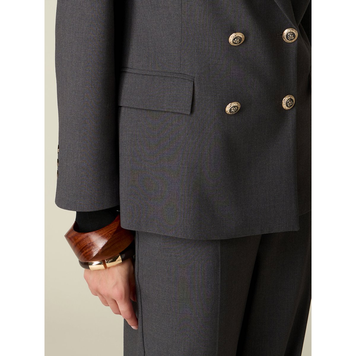 Blazer croisé avec boutons héraldiques gris, OLTRE