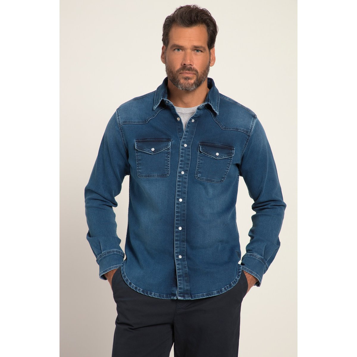 Chemise en jean FLEXNAMIC® pierre moyenne, JP1880