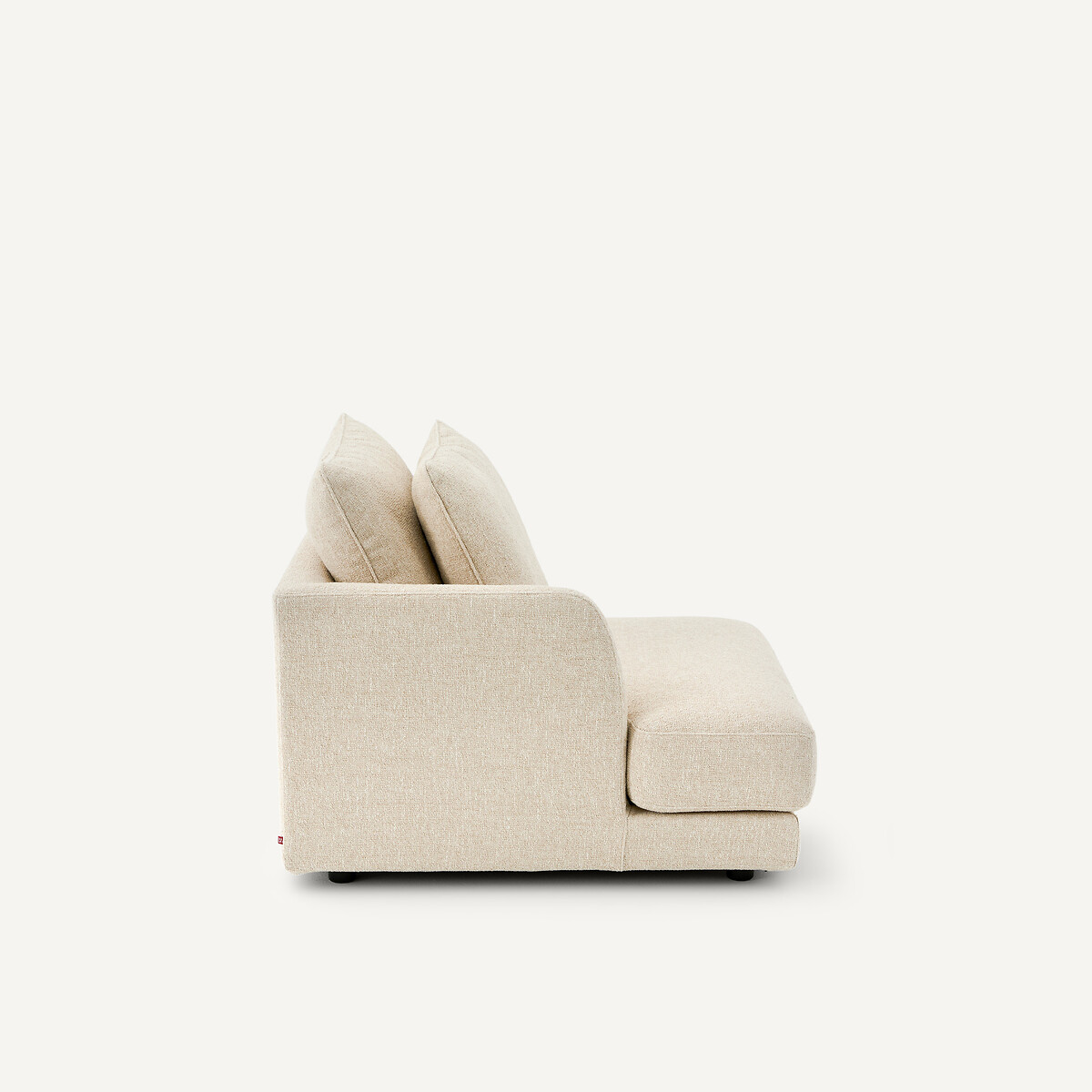 Linkes, abgerundetes Halbsofa, modular, aus bouclé, TIBERIO kreide, AM.PM