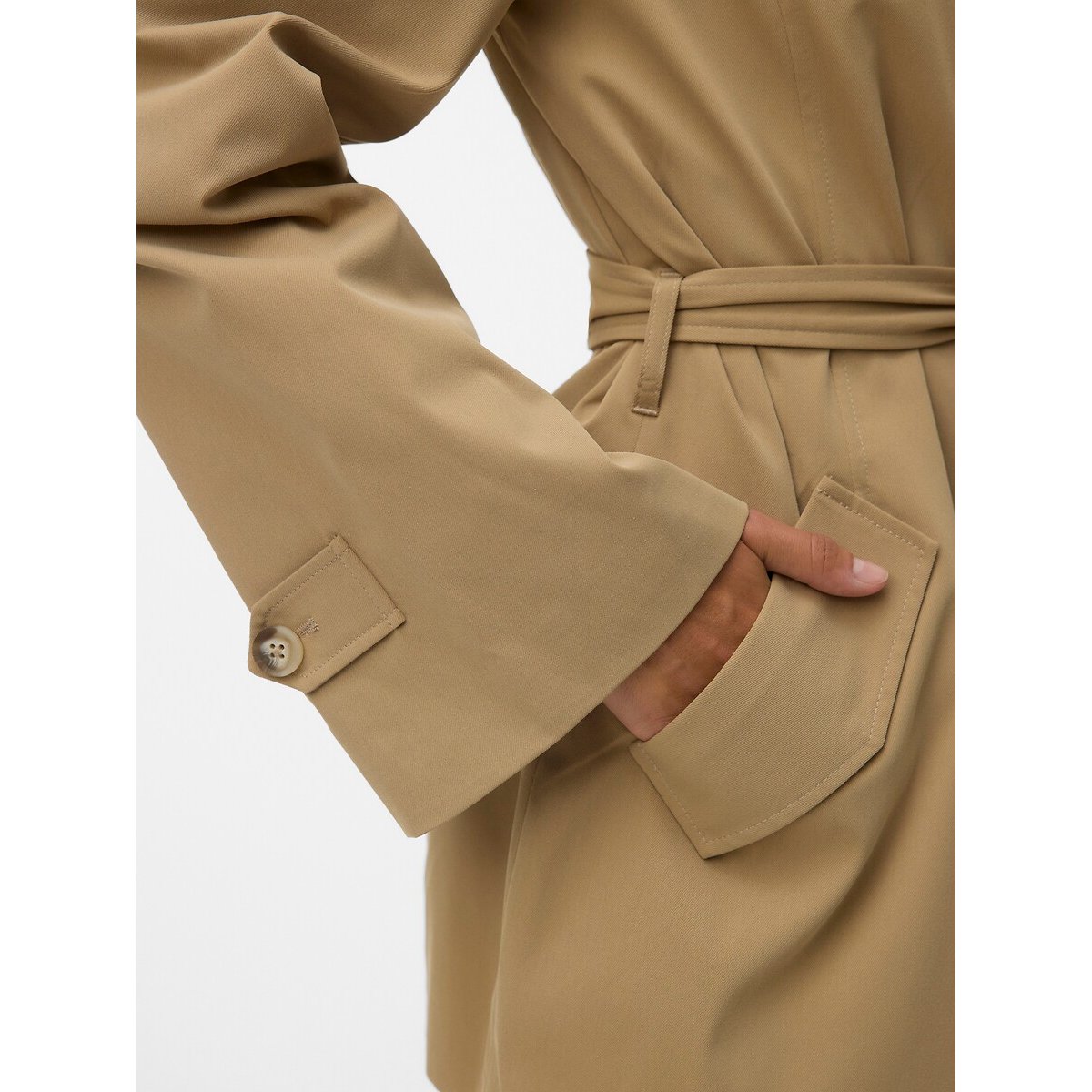 Cappotto media lunghezza con bottoni beige, VERO MODA