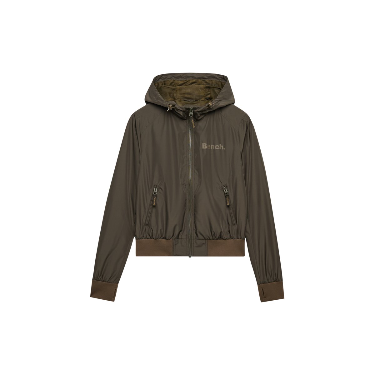 Blouson Bomber à Capuche Bench olive noir/ pépite de chocolat, SUPERDRY