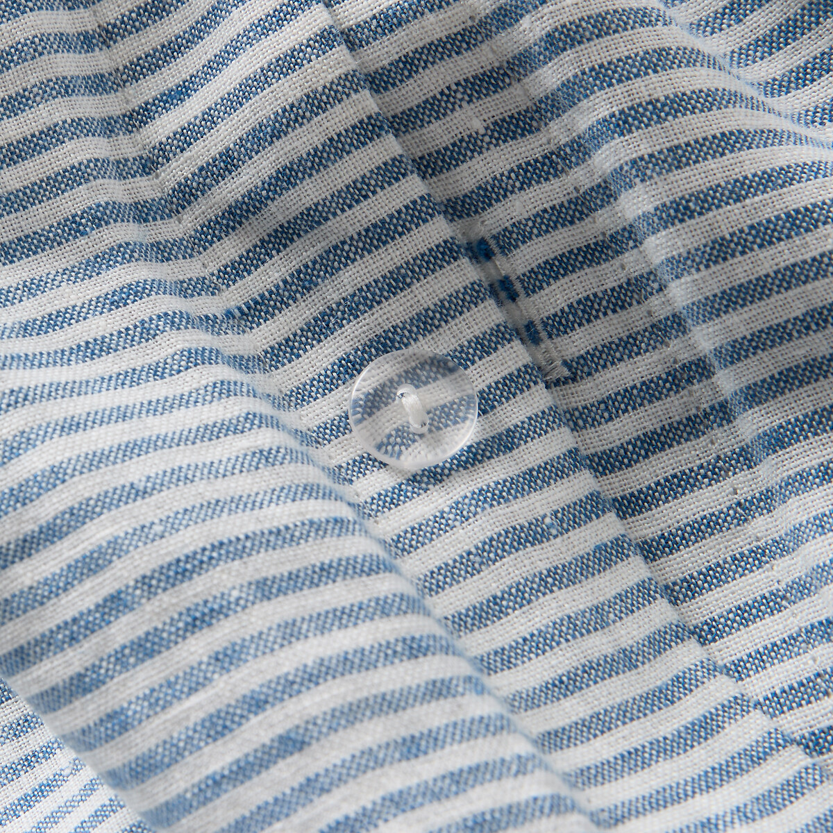 Housse de couette en lin lavé, Limona bleu rayé bleu, LA REDOUTE INTERIEURS