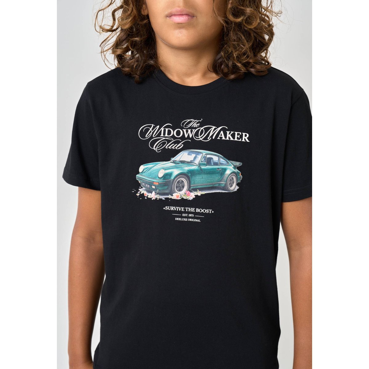 T-shirt regular garçon en 100% coton jersey imprimé voiture GREENCAR black, DEELUXE