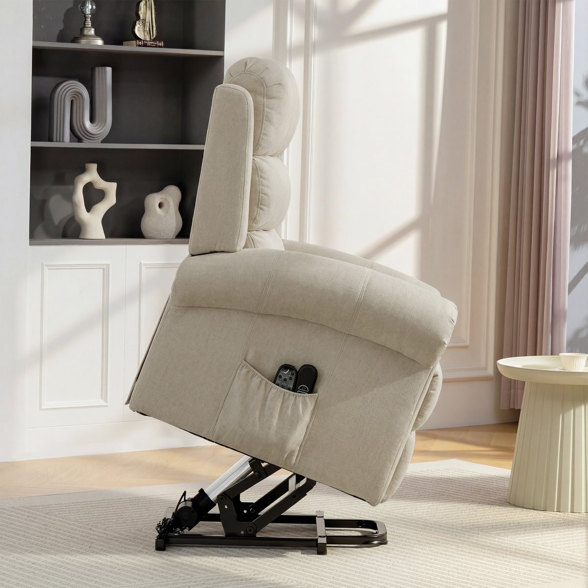Fauteuil releveur multifonctionnel Lin (100% beige, HOMCOM