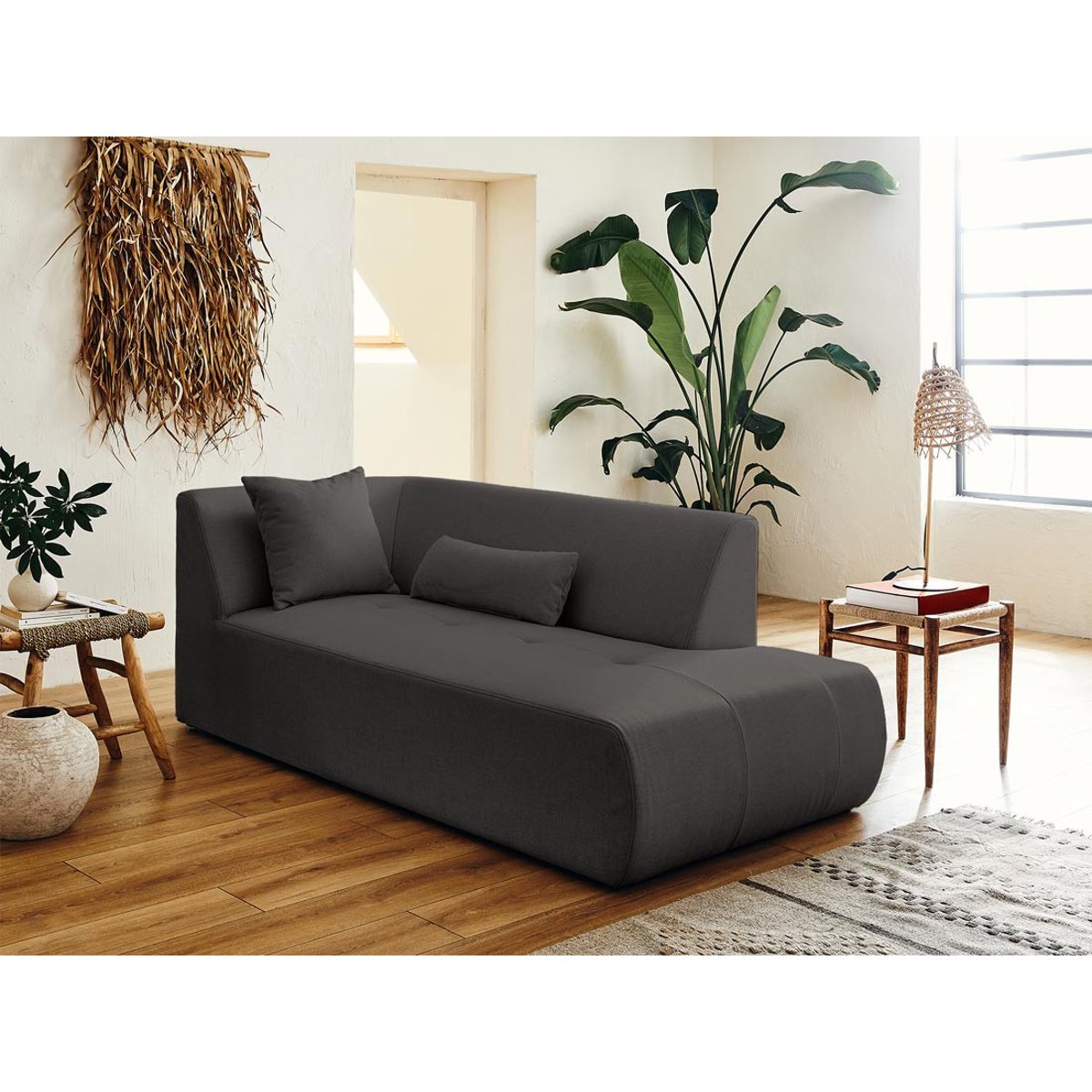 Canapé d'Angle droit 5 places - ONYX gris foncé, BEST MOBILIER