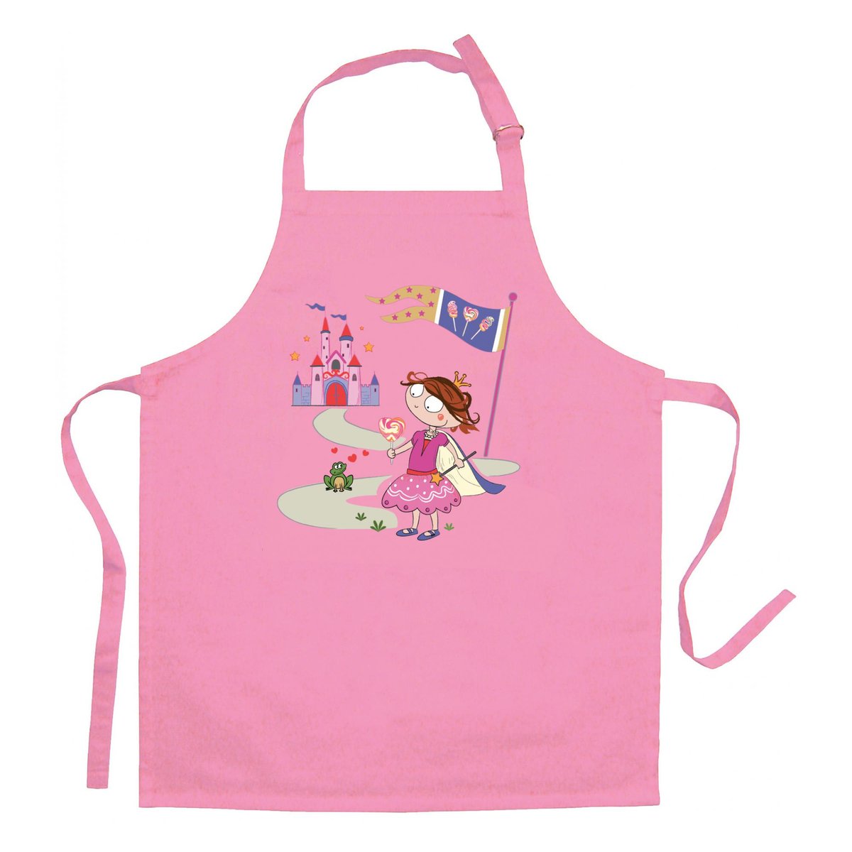 Tablier de cuisine enfant Princesse et grenouille recyclé rose, WINKLER