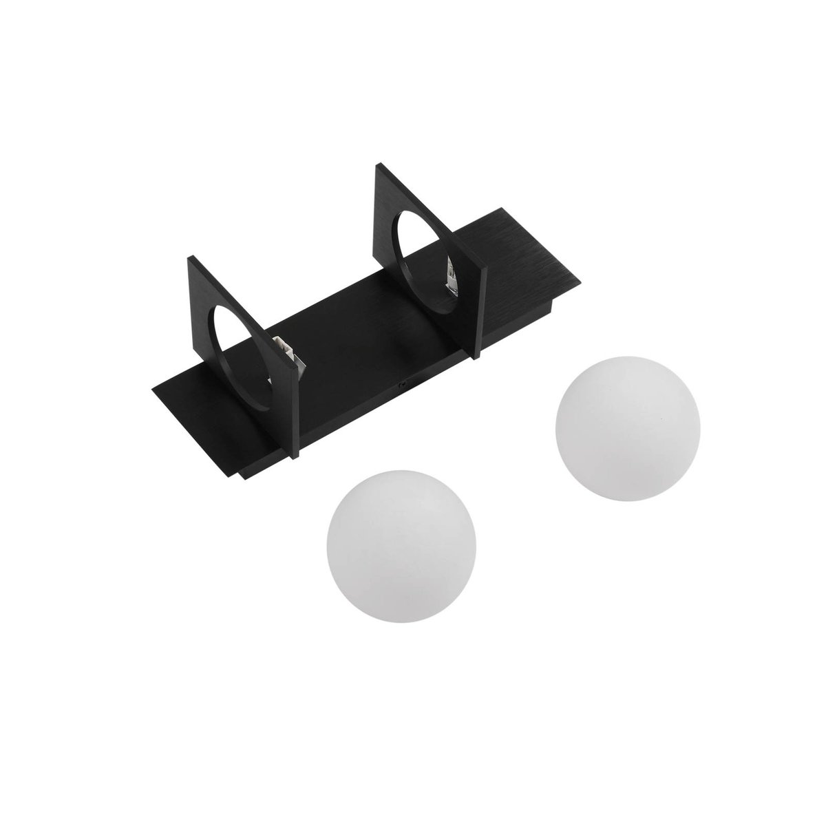 Applique en métal moderne, Kulka noir, blanc, LUCANDE