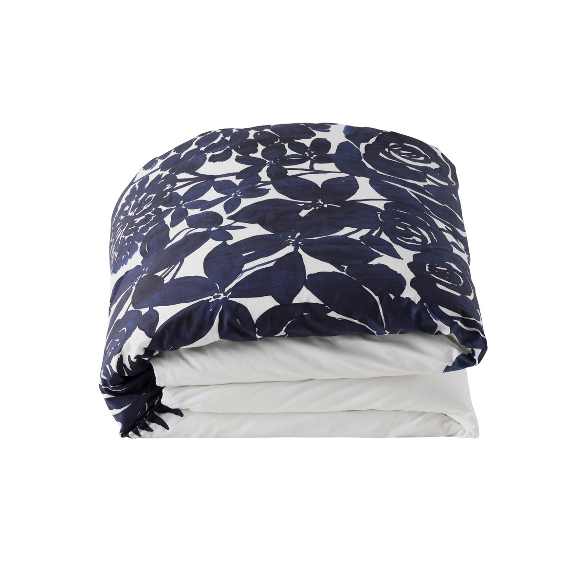 Housse de couette réversible coton ROSABLUE imprimé, CARRE BLANC