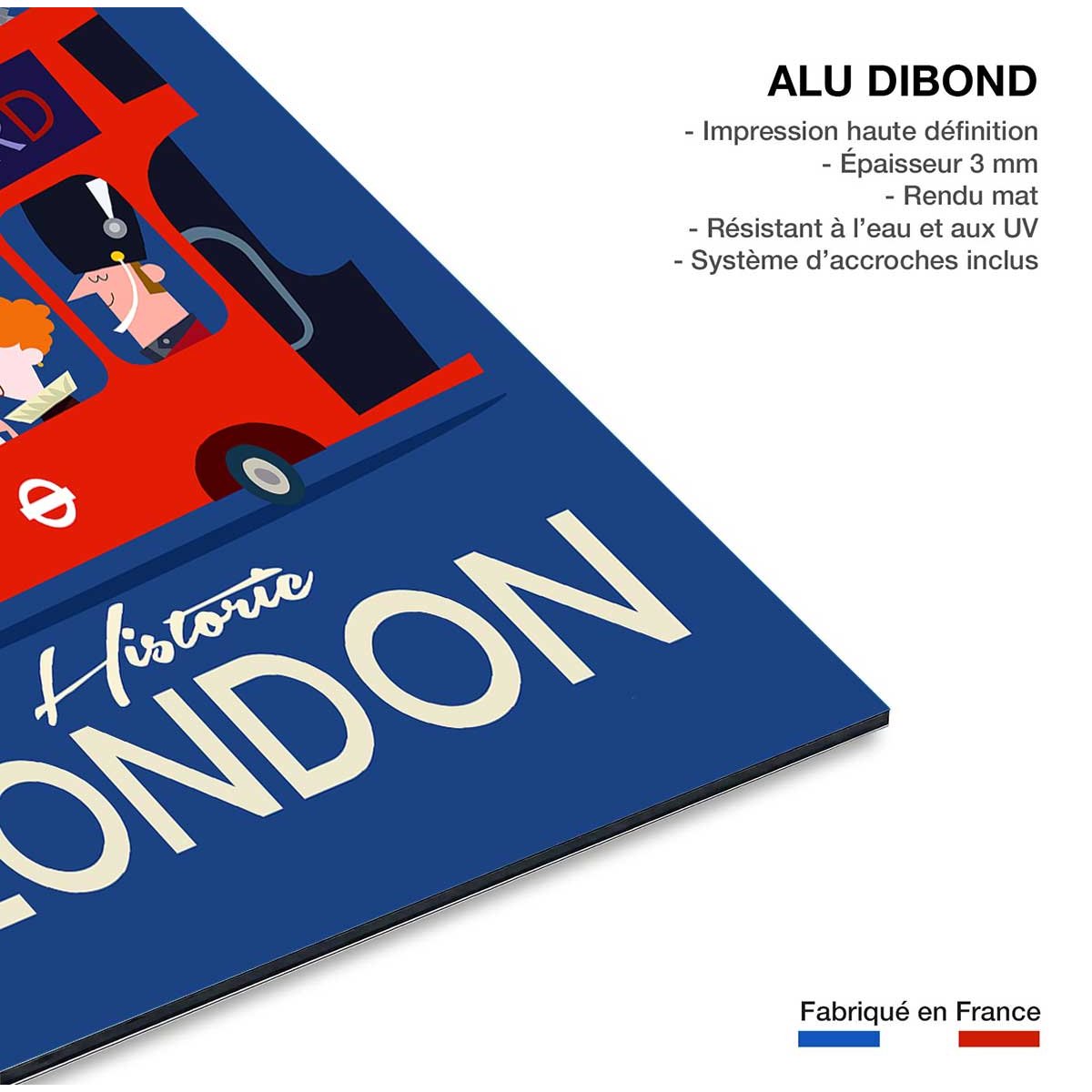 Tableau retro bus london tableau alu dibond, HEXOA