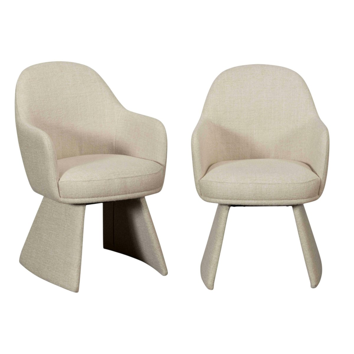 Fauteuil de table beige à assise rembourrée (lot de 2) TREVI beige, PIER IMPORT