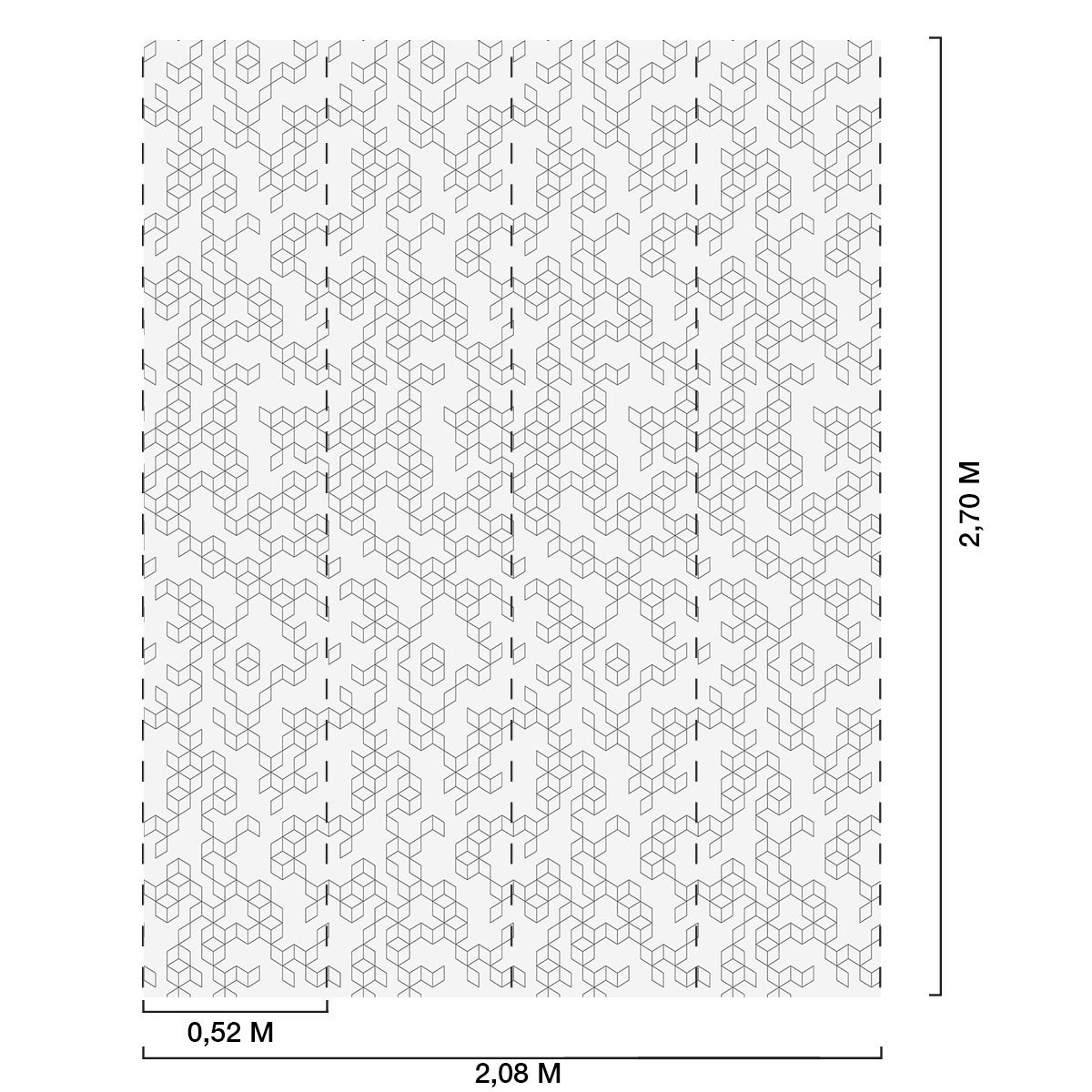 Papier peint carré blanc intissé, HEXOA