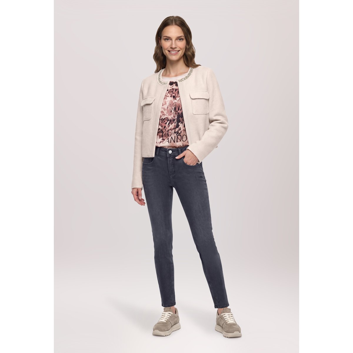 Veste blazer à poches plaquées chateau gray, BETTY BARCLAY