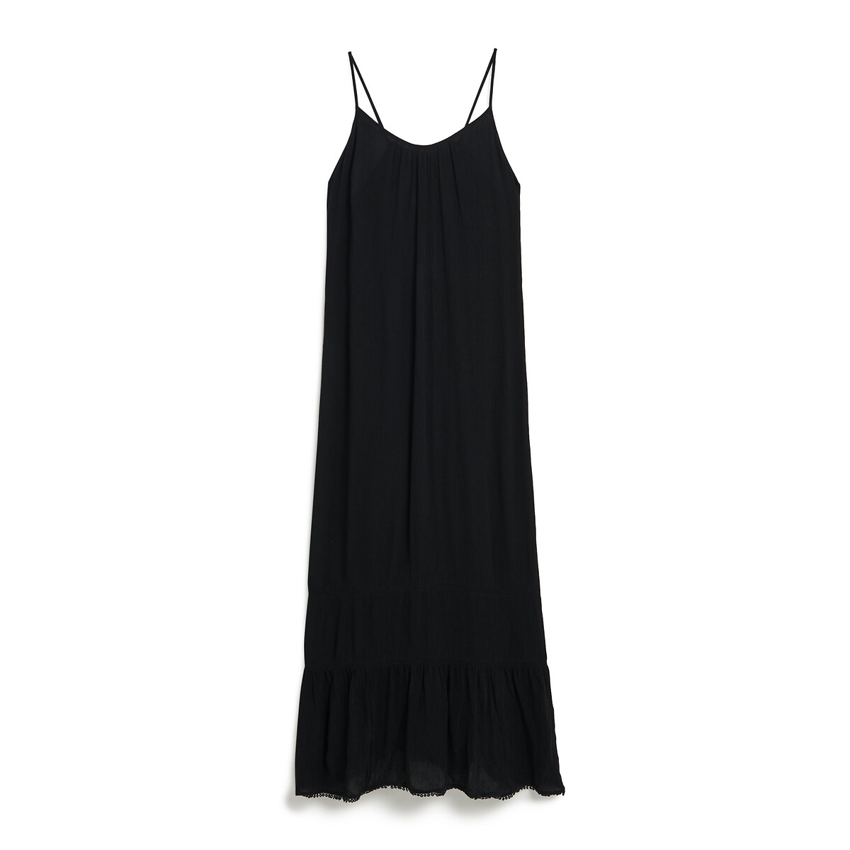 Robe longue dos nu à nouer noir, SUPERDRY