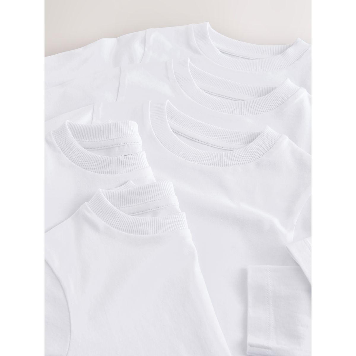 T-shirt à manches longues, lot de 5 blanc, NEXT