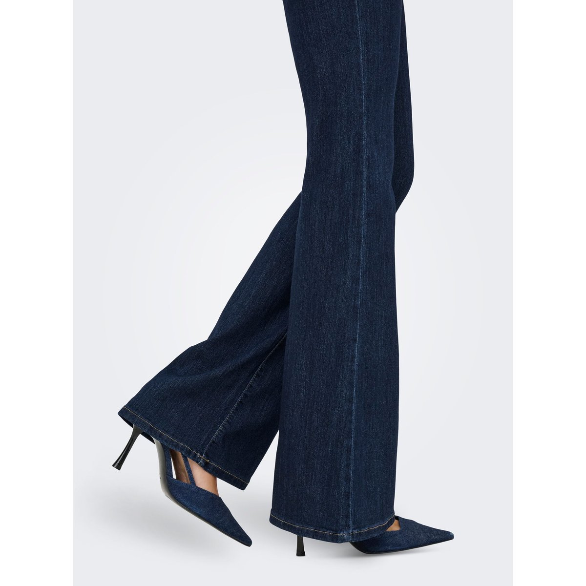 Jean Flared dark blue denim, ONLY