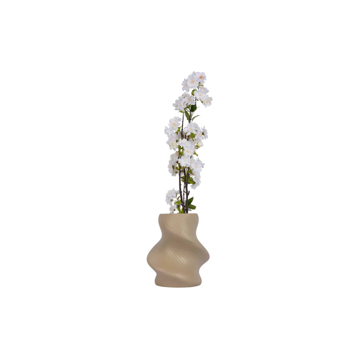 Vase Céramique PARIS TWISTED brun clair, PRESENT TIME